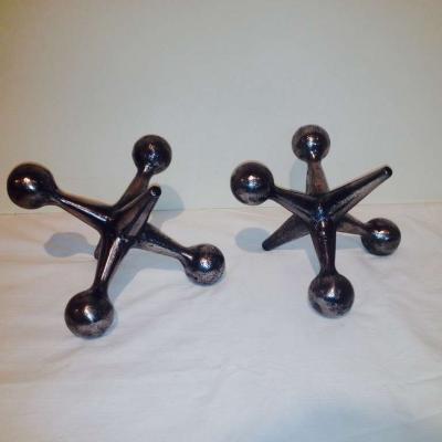 Large Jacks Polished Steel Book End or Decorative Objects