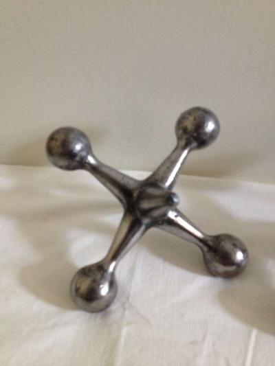 Large Jacks Polished Steel Book End or Decorative Objects
