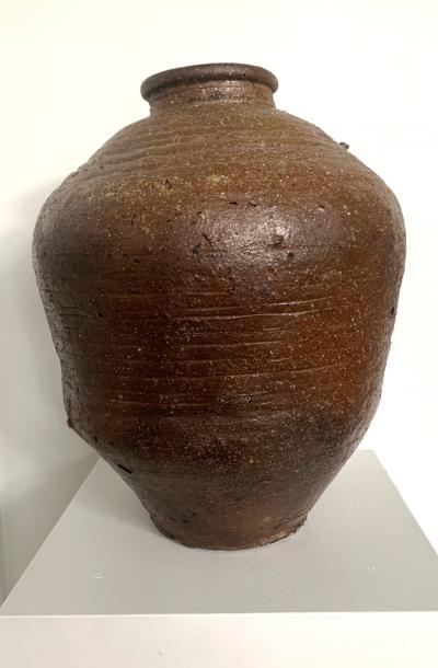 Large Japanese Antique Shigaraki Tsubo Jar