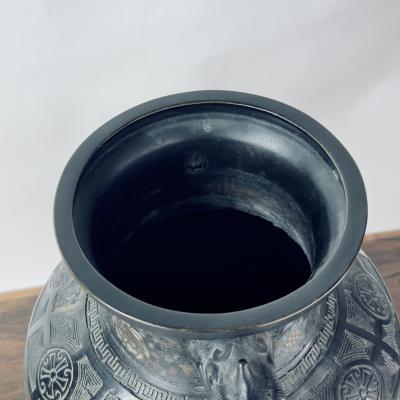 Large Japanese Bronze Cloisonn Vase