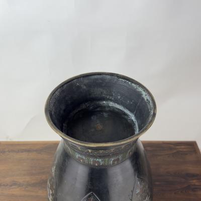 Large Japanese Bronze Cloisonn Vase