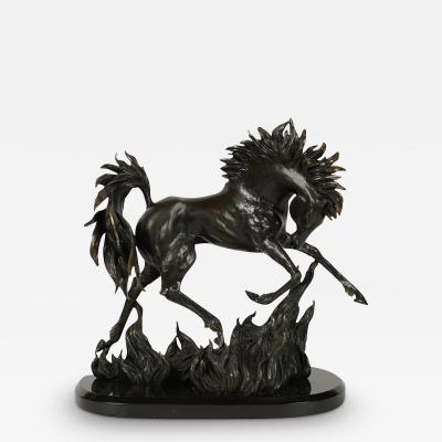 Large Japanese Bronze Horse Sculpture