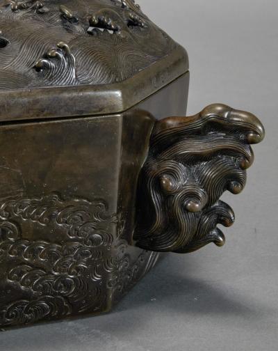 Large Japanese Bronze Incense Burner