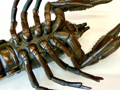 Large Japanese Cast Bronze Lobster Okimono Meiji Period