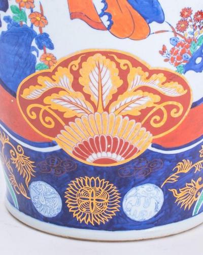 Large Japanese Imari Porcelain Trumpet Neck Floor Vase