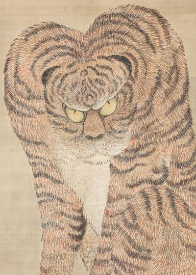 Large Japanese Scroll of a Tiger