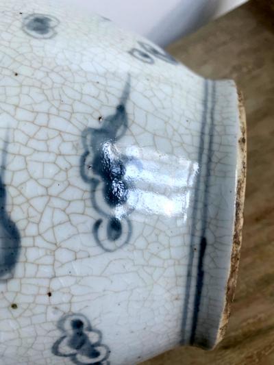 Large Korean blue and white vase with Phoenix Design