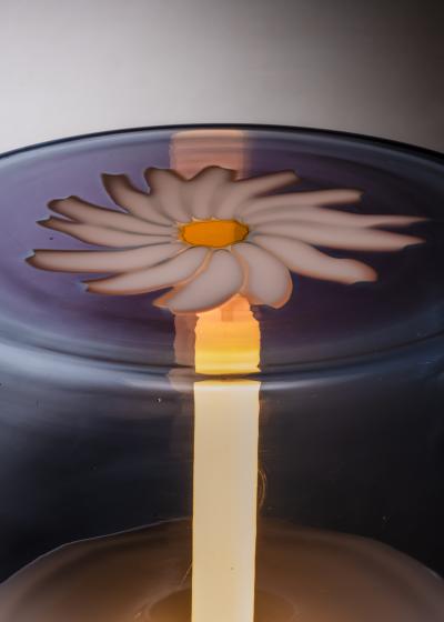 Large La Murrina object lamp with hand painted daisy motif