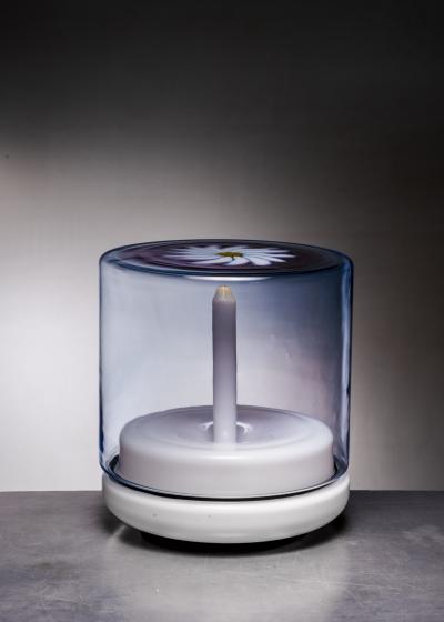 Large La Murrina object lamp with hand painted daisy motif
