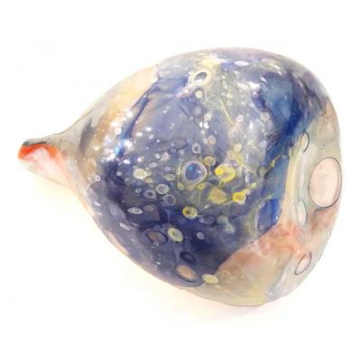 Large Late 20th Century Italian Murano Overlaid Crystal Glass Decorative Vase