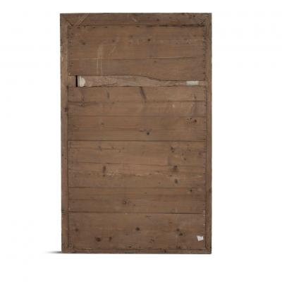 Large Light Brown Washed and Carved Mirror