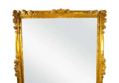 Large Louis XVI Style Gilt Wood Frame Hanging Wall Mirror