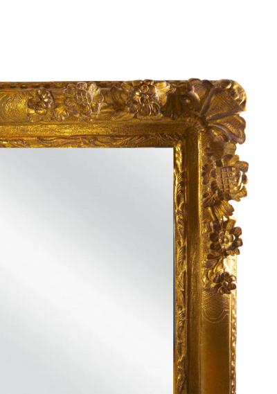 Large Louis XVI Style Gilt Wood Frame Hanging Wall Mirror