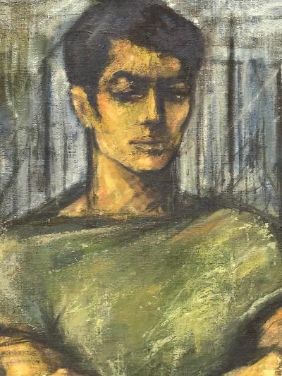 Large Luis Alvarez Mid century Portrait Oil Painting Newly Framed