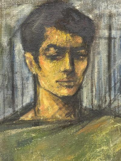 Large Luis Alvarez Mid century Portrait Oil Painting Newly Framed