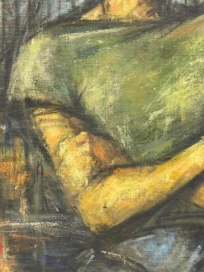 Large Luis Alvarez Mid century Portrait Oil Painting Newly Framed