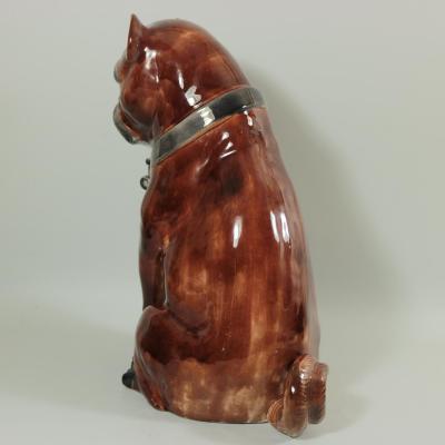 Large Majolica Pug Figure