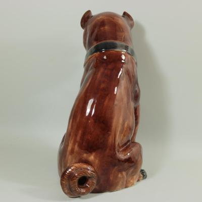 Large Majolica Pug Figure