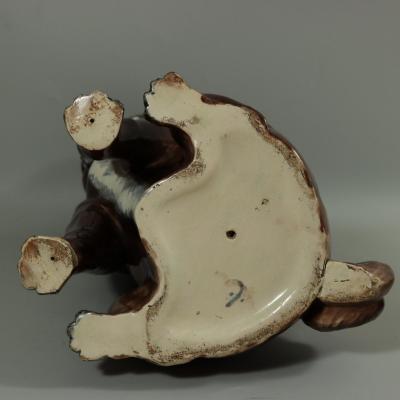 Large Majolica Pug Figure
