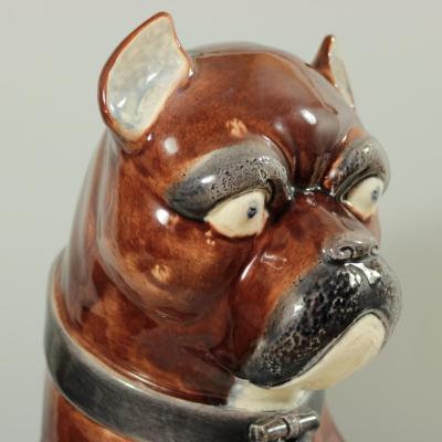 Large Majolica Pug Figure