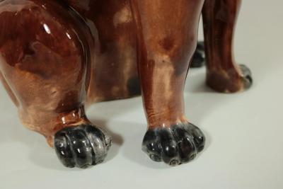 Large Majolica Pug Figure