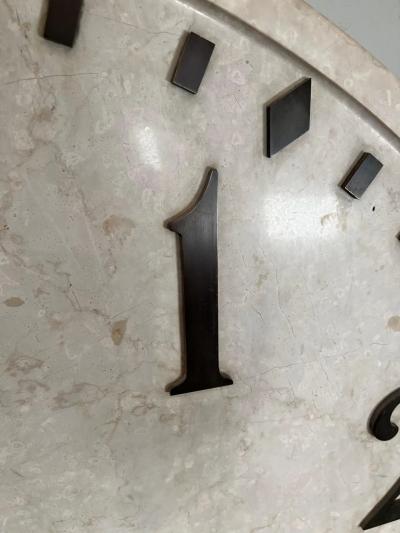 Large Marble Clock Face with Bronze Numbers