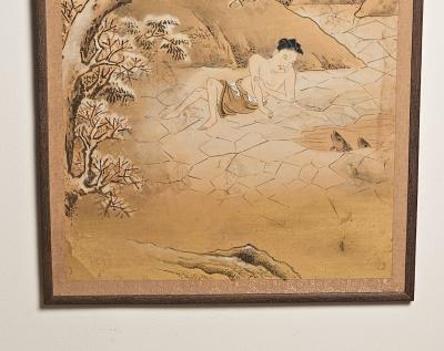 Large Meiji Painting Japan circa 1870