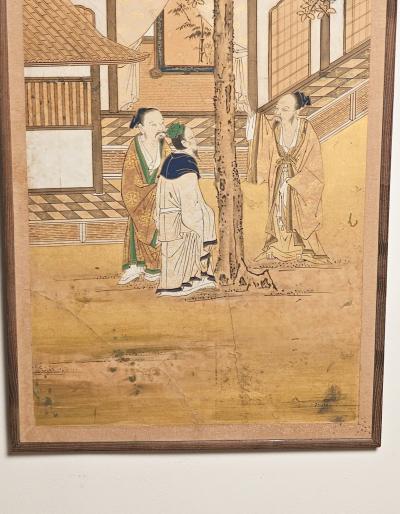 Large Meiji Painting Japan circa 1870