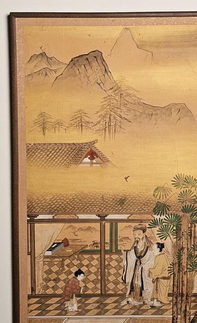 Large Meiji Painting Japan circa 1870