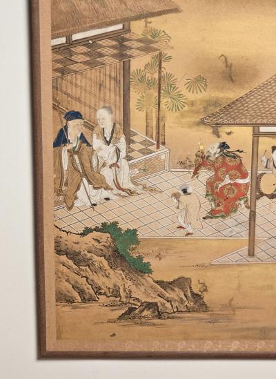 Large Meiji Painting Japan circa 1870