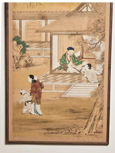 Large Meiji Painting Japan circa 1870