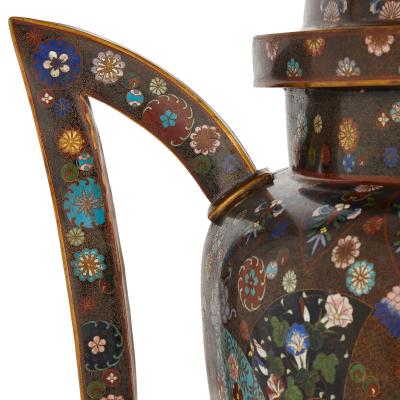 Large Meiji Period Cloisonne Enamel Koro