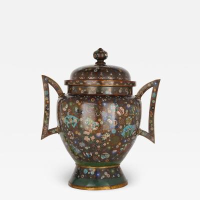 Large Meiji Period Cloisonne Enamel Koro