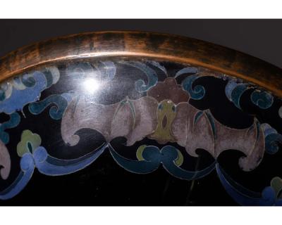 Large Meiji Period Japanese Cloisonne Enamel Vase Adorned with Iris Blossoms