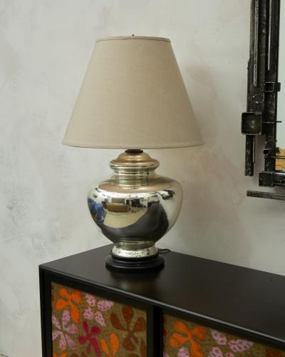 Large Mercury Glass Table Lamp