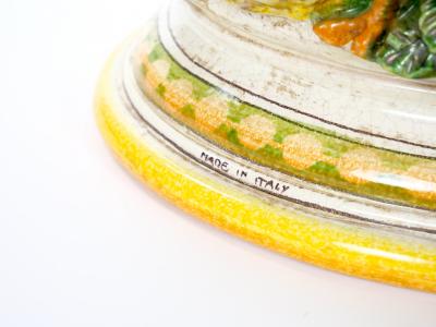 Large Mid 20th Century Italian Oval Rooster Polychrome Six Bottle Wine Cooler