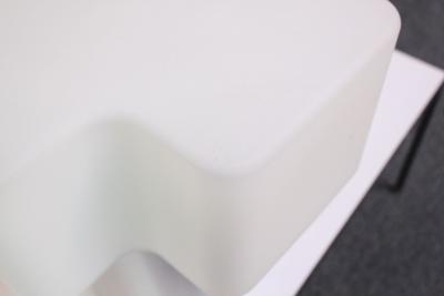 Large Mid Century Brushed Aluminum and Cased Glass Cruciform Table Lamp