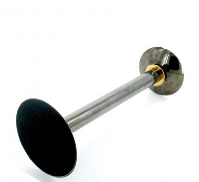 Large Mid Century Modern Art Deco Style Gunmetal Brass Candlestick by Karl