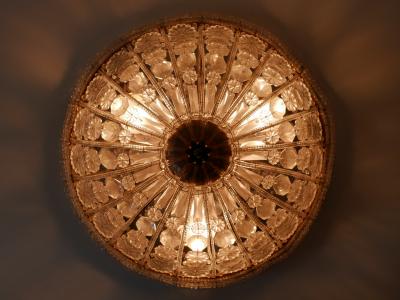 Large Mid Century Modern Crystal Glass Flush Mount or Sconce Germany 1950s