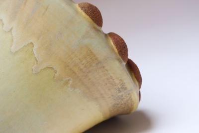 Large Mid Century Modern Glazed Terracotta Planter with Saucer by Deanna Nichols