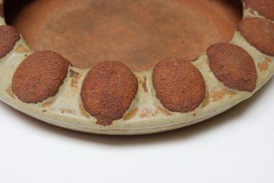 Large Mid Century Modern Glazed Terracotta Planter with Saucer by Deanna Nichols