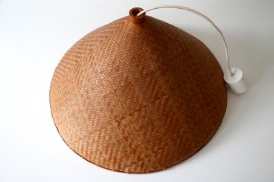 Large Mid Century Modern Wicker Pendant Lamp or Hanging Light Germany 1960s