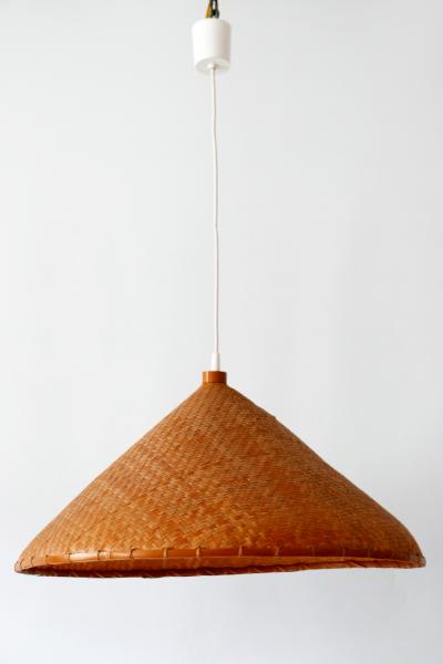 Large Mid Century Modern Wicker Pendant Lamp or Hanging Light Germany 1960s