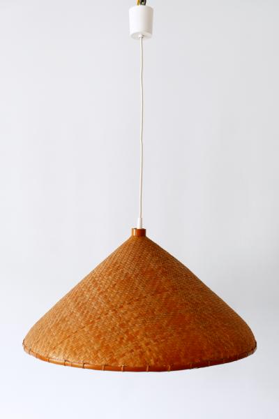 Large Mid Century Modern Wicker Pendant Lamp or Hanging Light Germany 1960s