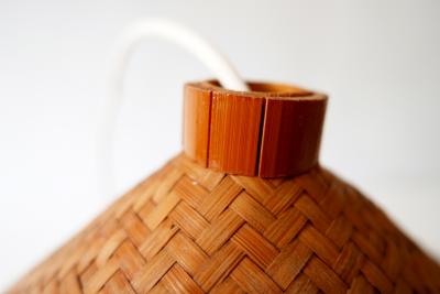 Large Mid Century Modern Wicker Pendant Lamp or Hanging Light Germany 1960s