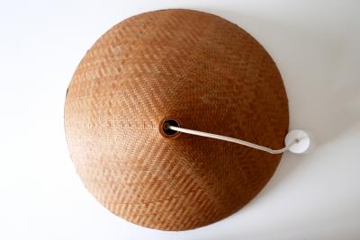 Large Mid Century Modern Wicker Pendant Lamp or Hanging Light Germany 1960s