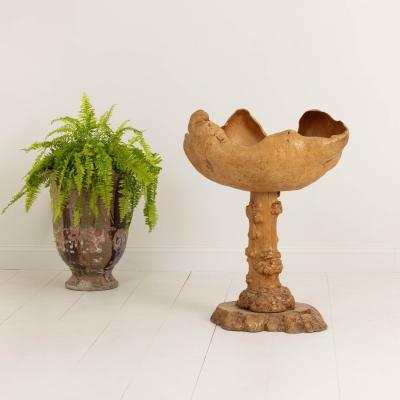 Large Mid Century Swedish Birch and Pine Root Bowl Tazza on Base