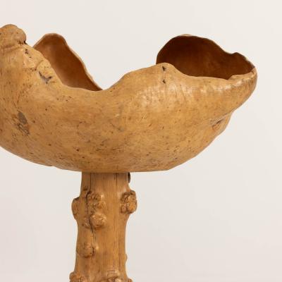 Large Mid Century Swedish Birch and Pine Root Bowl Tazza on Base