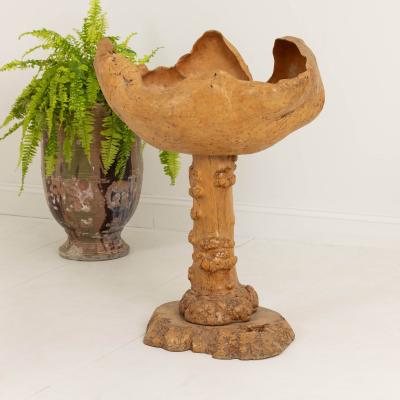 Large Mid Century Swedish Birch and Pine Root Bowl Tazza on Base