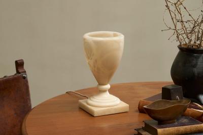 Large Mid Century Table Lamp in Alabaster Spain 1970s